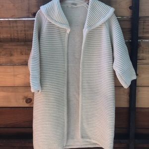 Zado vintage white ribbed sweater jacket